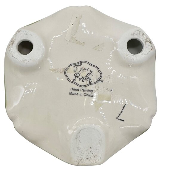 Tracy Porter Hand Painted Holiday Candle Holder Holly and Snowflake 9 inch Tall - Picture 12 of 12